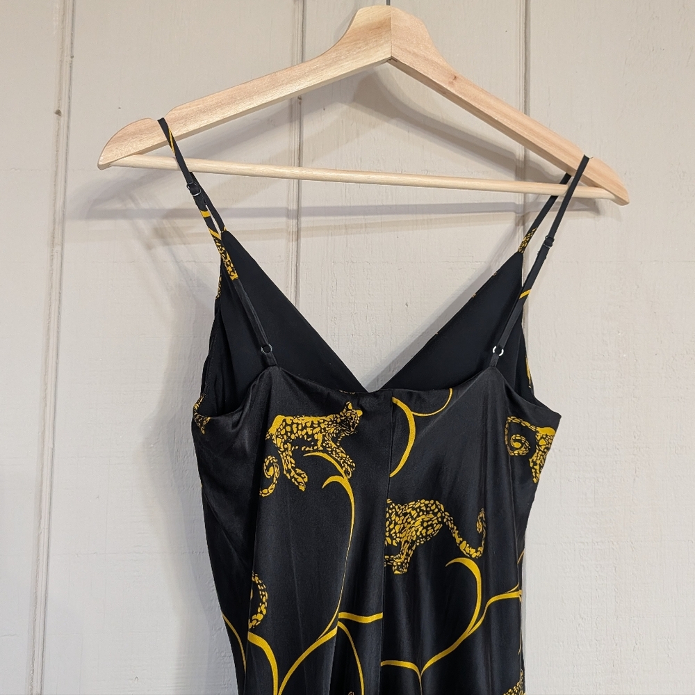 L'AGENCE Jodie Tiger Print Silk Slip Dress - Picture 10 of 16